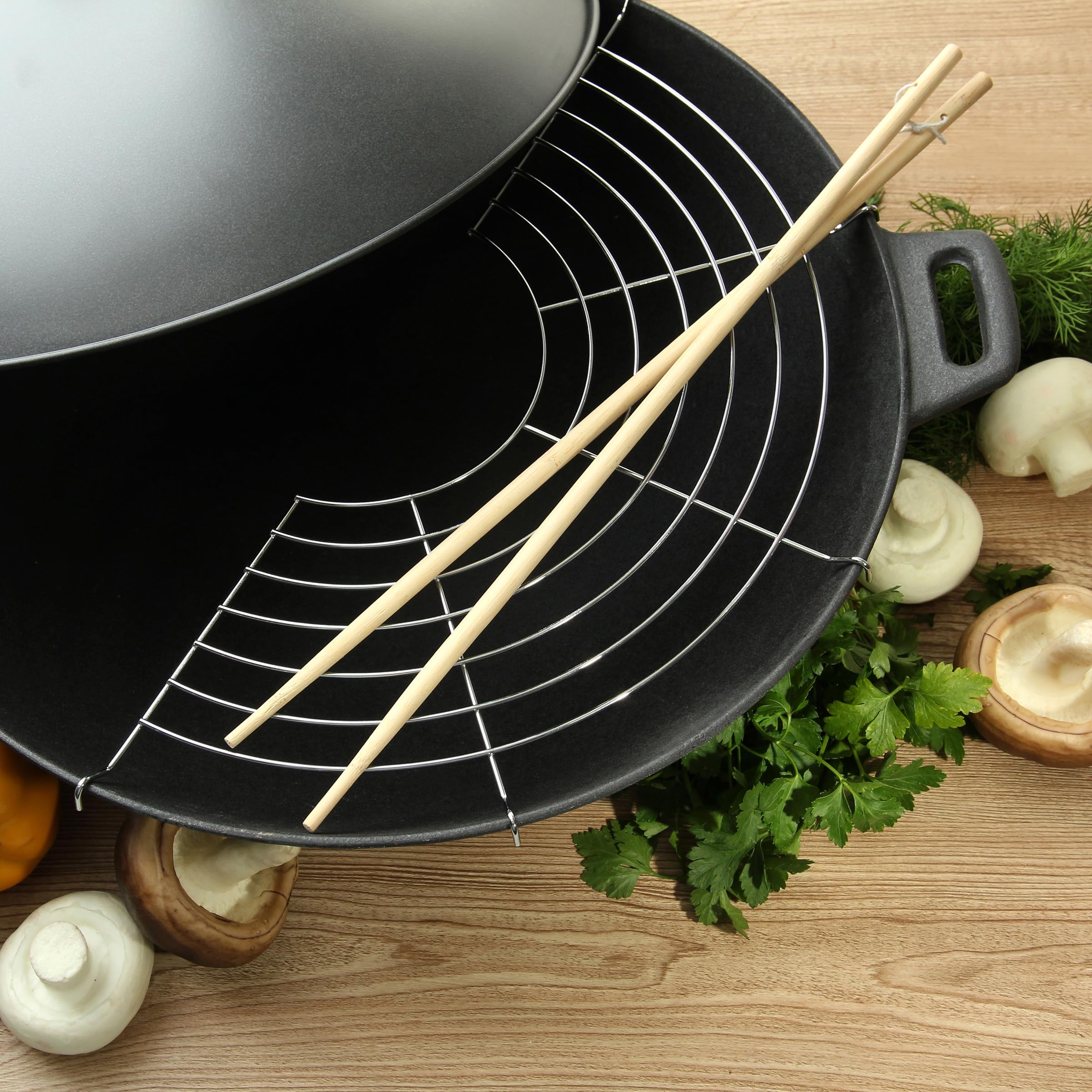 Kela Wok-Set Classic Azja 5 sztuk 36 cm żeliwa, czarny, 36 x 36 x 10 cm