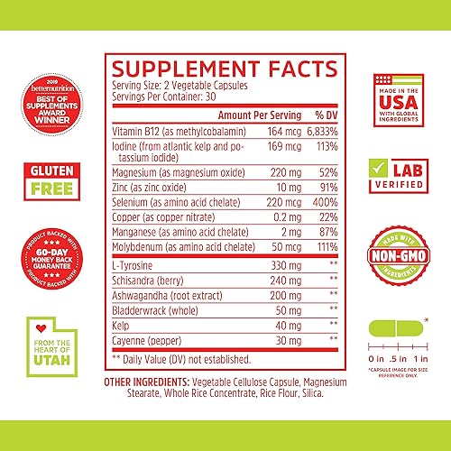 Miniatura 2 de Complejo con yodo formula para energía metabolismo y concentración soya vegetariana y libre de gluten Siéntete como tú mismo otra vez de Thyroid