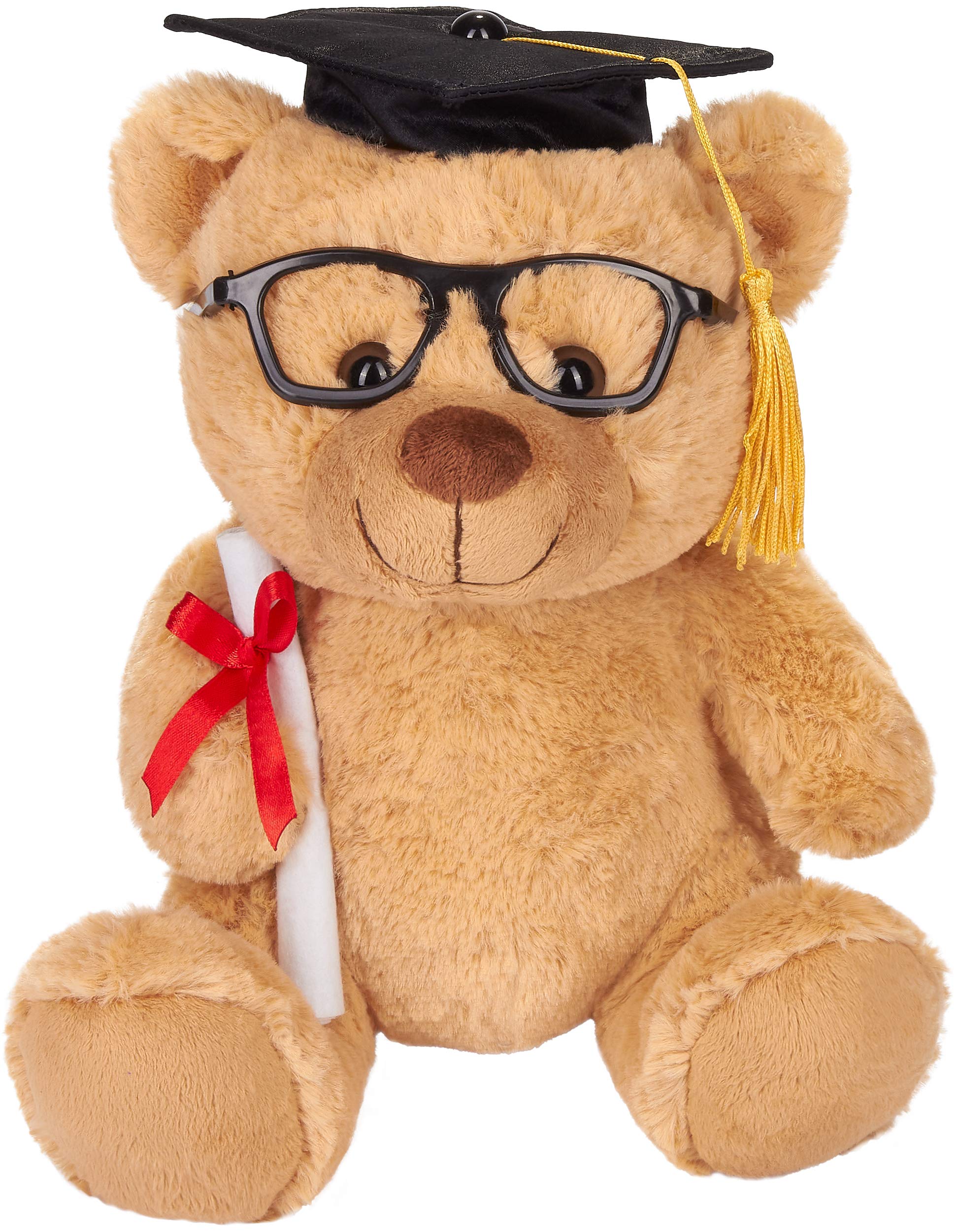 Orsetto Di Peluche Laureato 25 Cm Con Cappello Da Dottore - Regalo Per Laurea, Dottorato, Esami - Morbido Velluto Marrone Chiaro