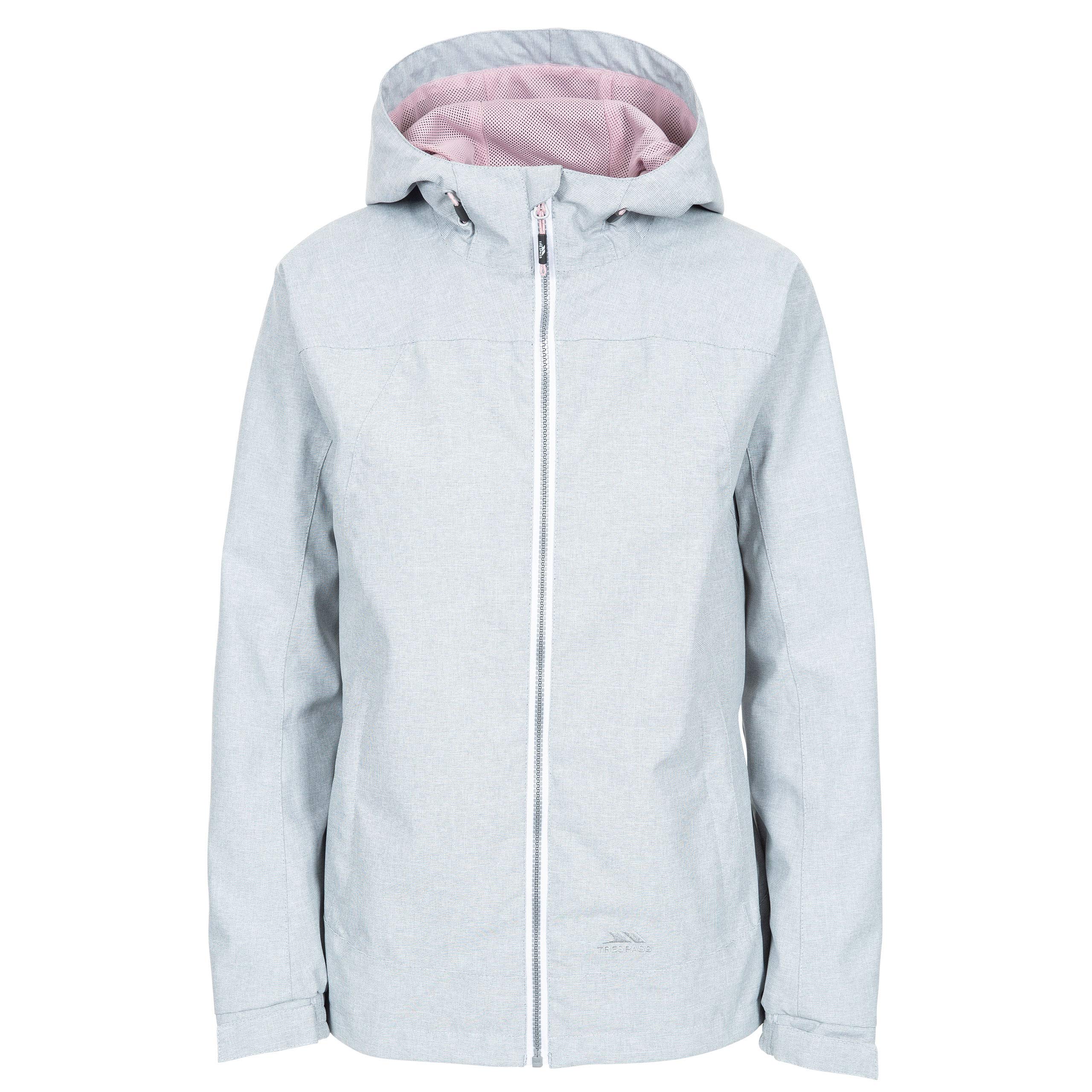 Trespass Women's Grey Marl Waterproof Jacket Raincoat With 2 Zips Virtual