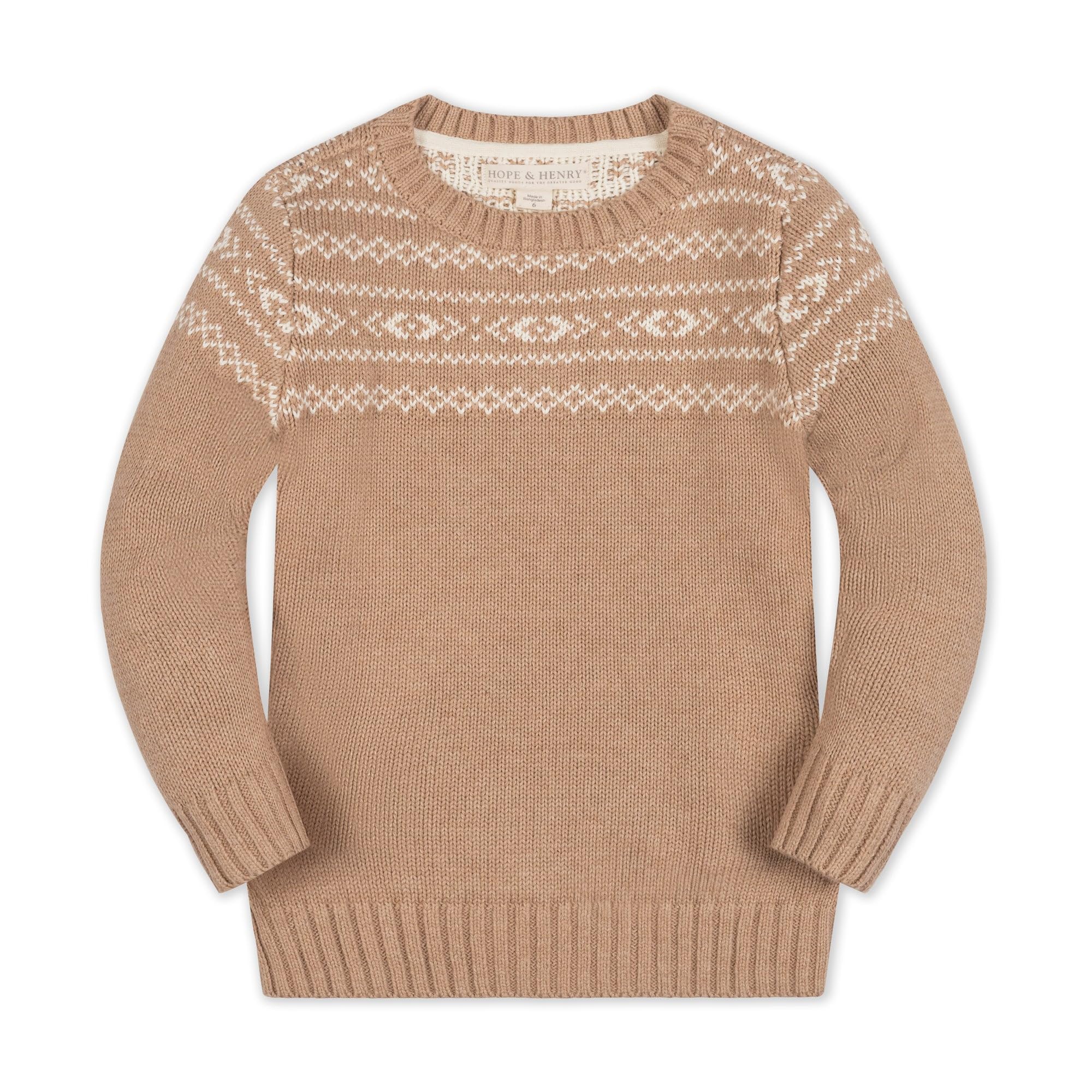 Hope &amp; Henry Boys' Long Sleeve Crew Neck Pullover Sweater