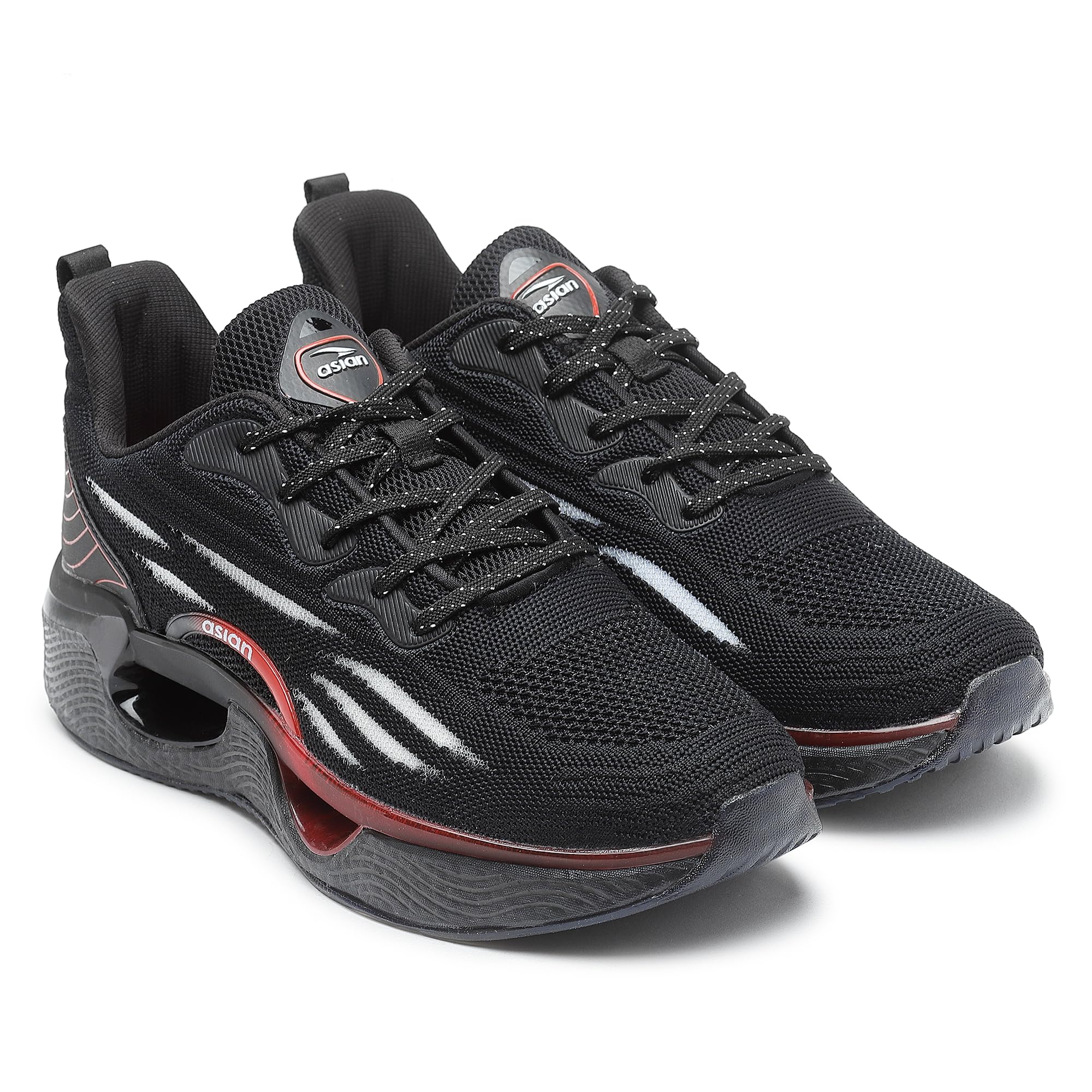 ASIAN Mens TWINSPRING-03 Sports Running Shoes with Ultra Bounce,Twinspring Technology Lightweight TPU & TPR Sole with Memory Foam Insole Casual Sneaker Shoes for Mens Black RED (B0CKFFQTZ3) Amazon Price History, Amazon Price Tracker