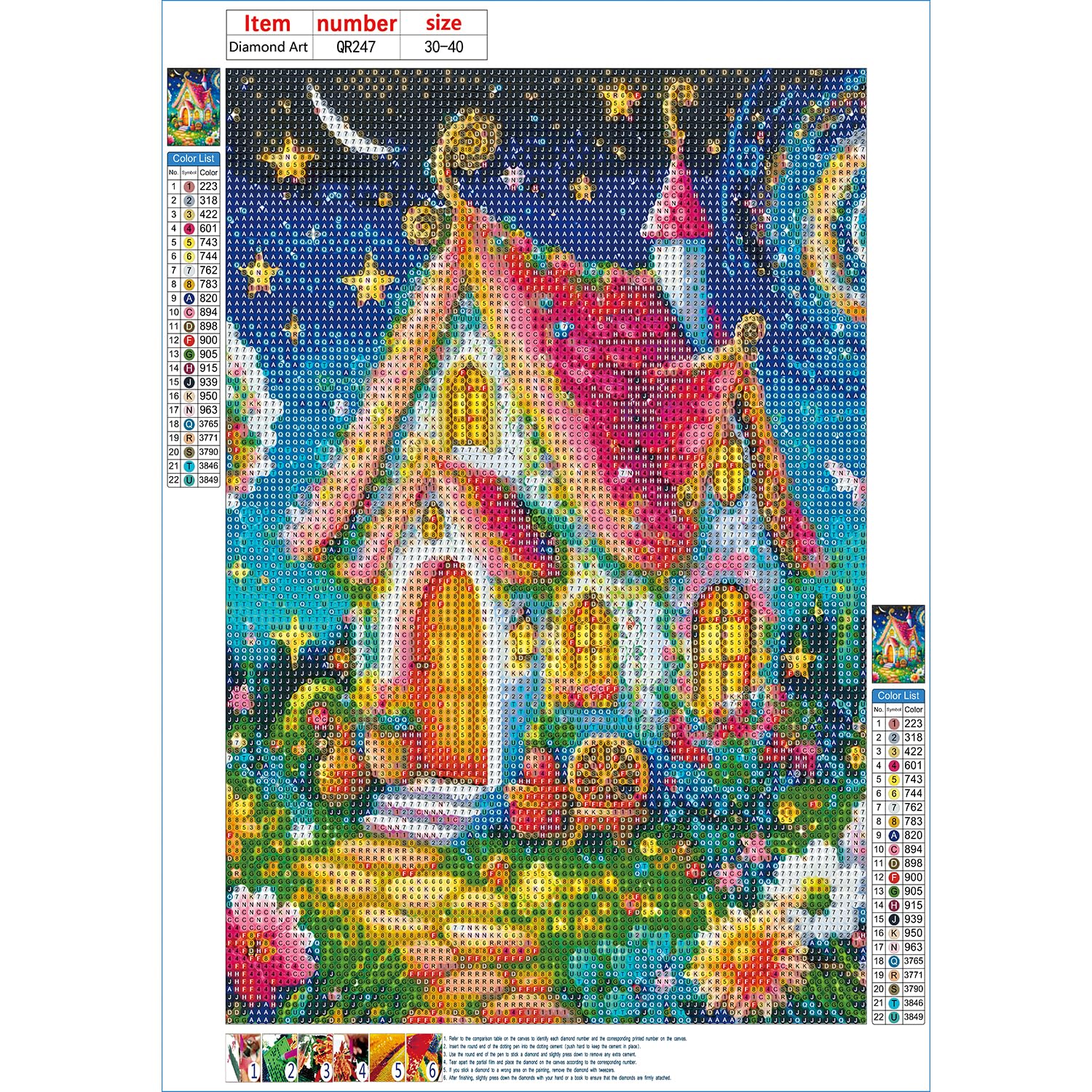 Kit Peinture Diamant 5D Adulte - Fleurs Bleues, 30x40cm, Tous Outils Inclus, Idéal Débutants Et Déco Murale