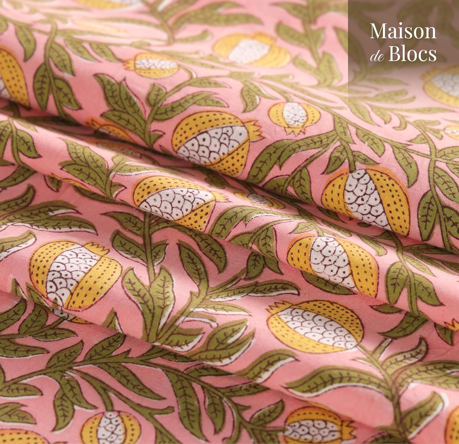 Handcrafted 100% CottonHand-Block Printed Rectangle Tablecloth, Washable & Durable, Perfect for Dining, Weddings, Picnics, Barbecues, and Festive Gatherings (Flamingo)