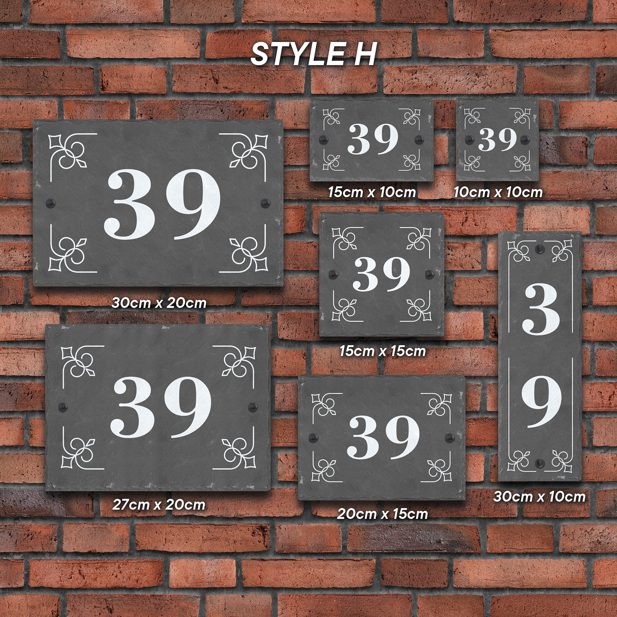 Rustic Slate Door Number, Slate Gate Sign Plaque, Stone Home number + Name Sign, Personalised bespoke slate name door plates (Style H)