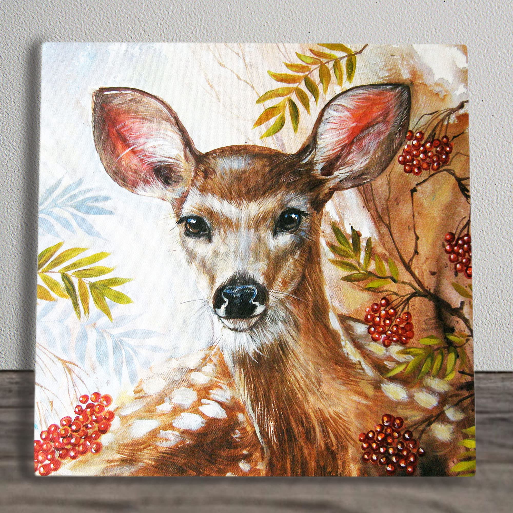 Brown, Red, Green The Galde Ceramic Picture Tile Artwork By Judith Yates Hanging Wall Art Home