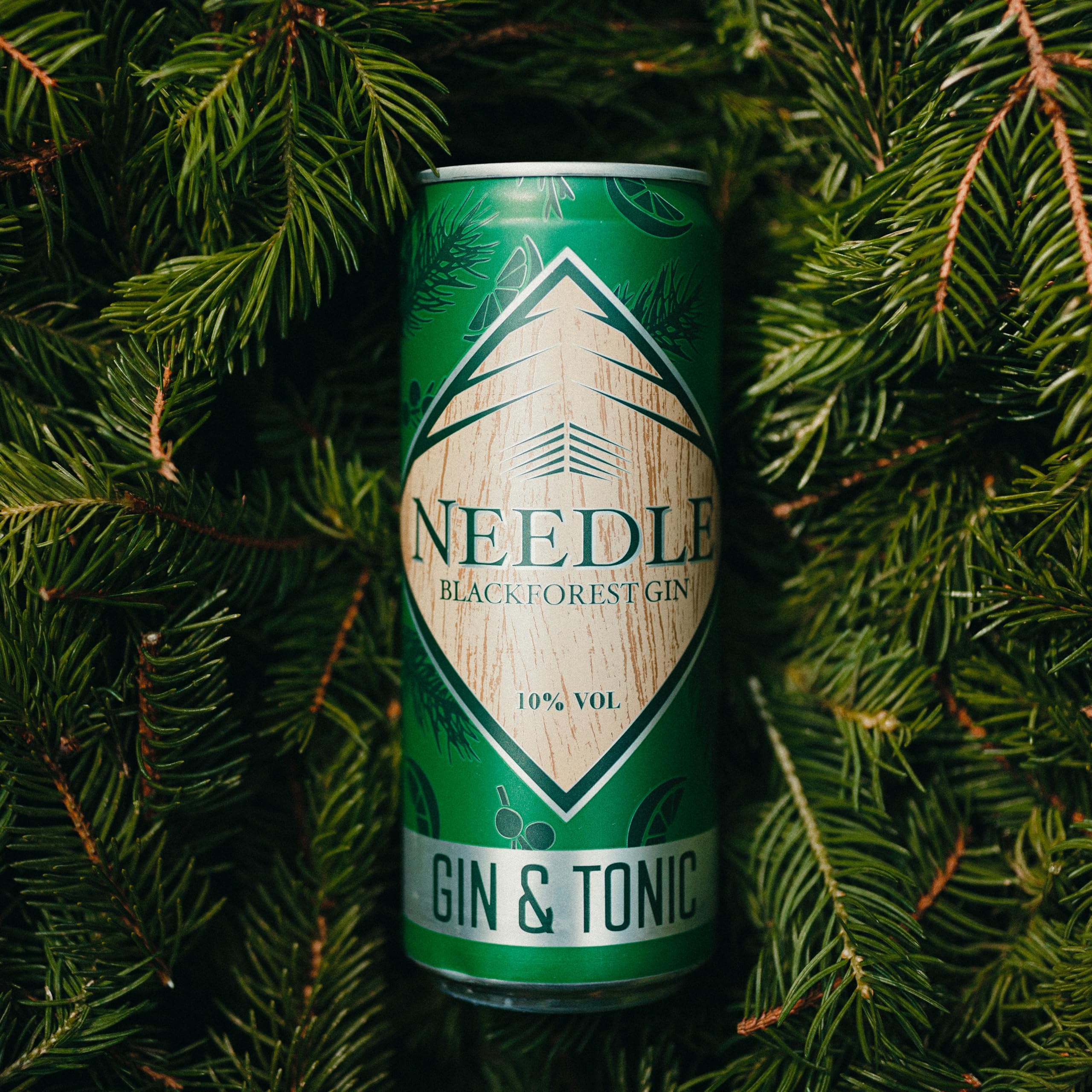 Needle Black Forest Gin&Tonic - der fertige G&T aus der Dose mit original Needle Gin (alc. 10% vol) - 12 x 0,33l (Preis inkl. €3,00 Pfand)