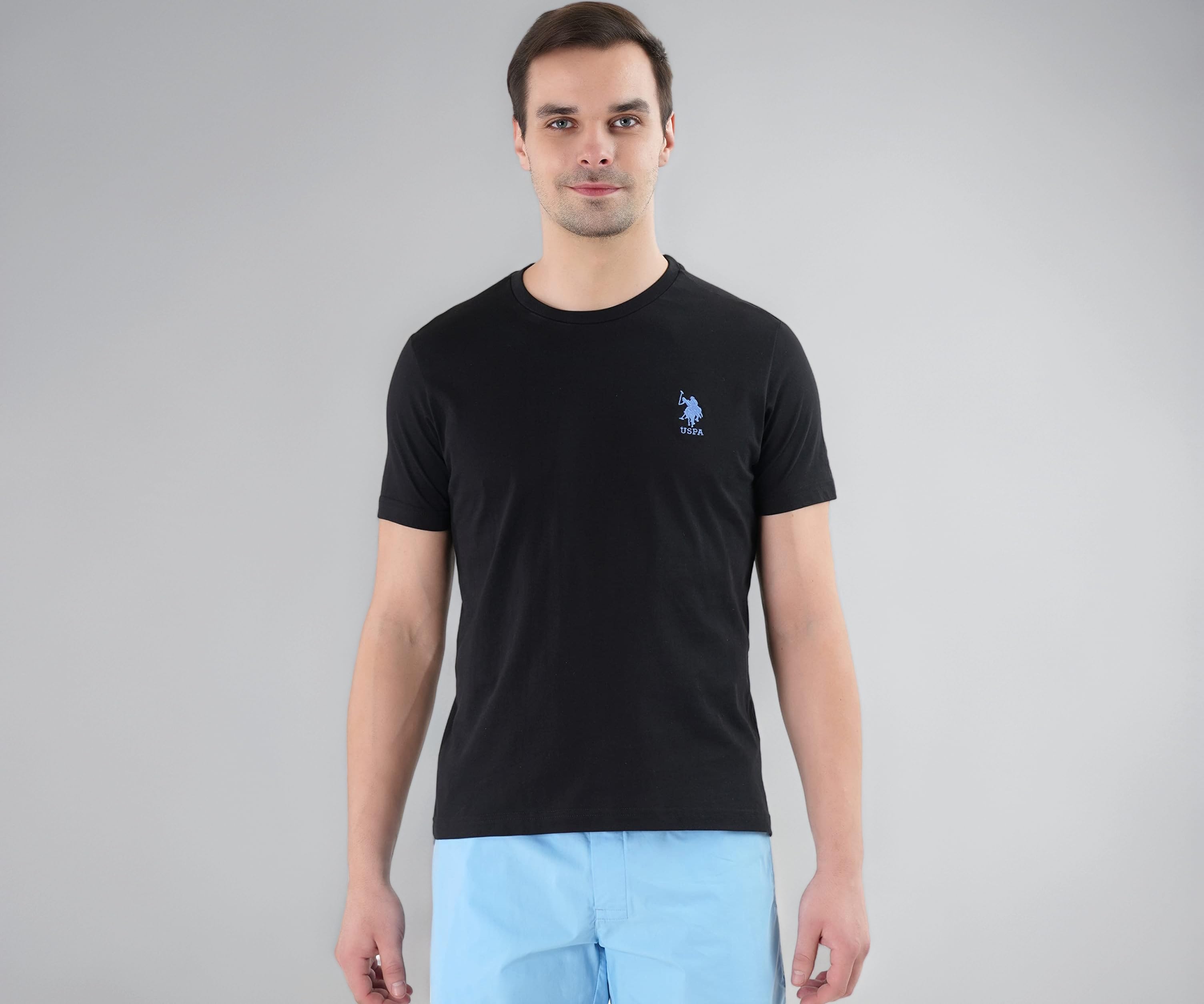 Mens Crew Neck Embroidered Logo I633 Lounge T-Shirt - Pack of 1