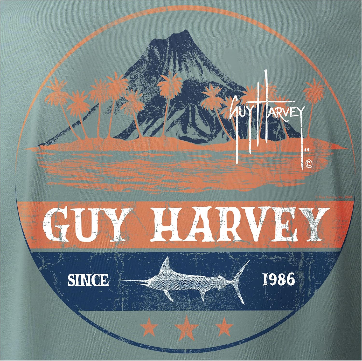 Guy Harvey Men’s Long Sleeve Lightweight Cotton Fishing Graphic T-Shirt