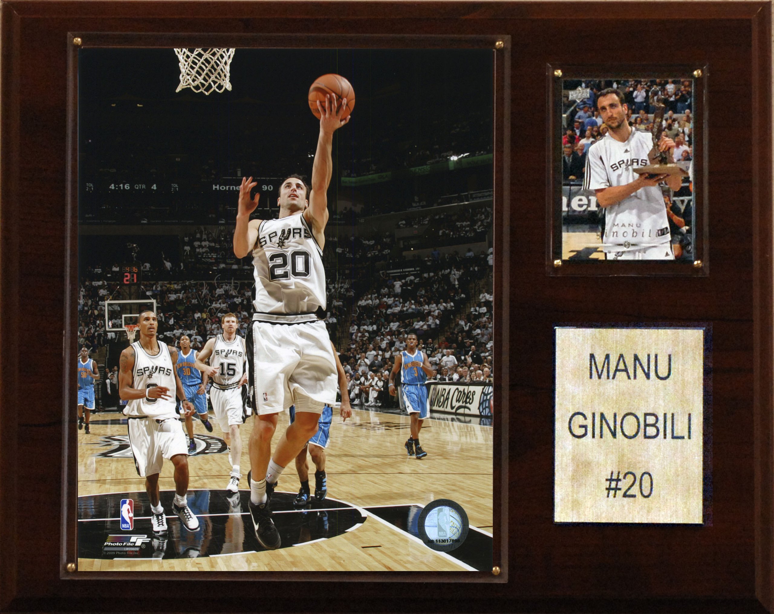 NBA Manu Ginobili San Antonio Spurs Player Plaque