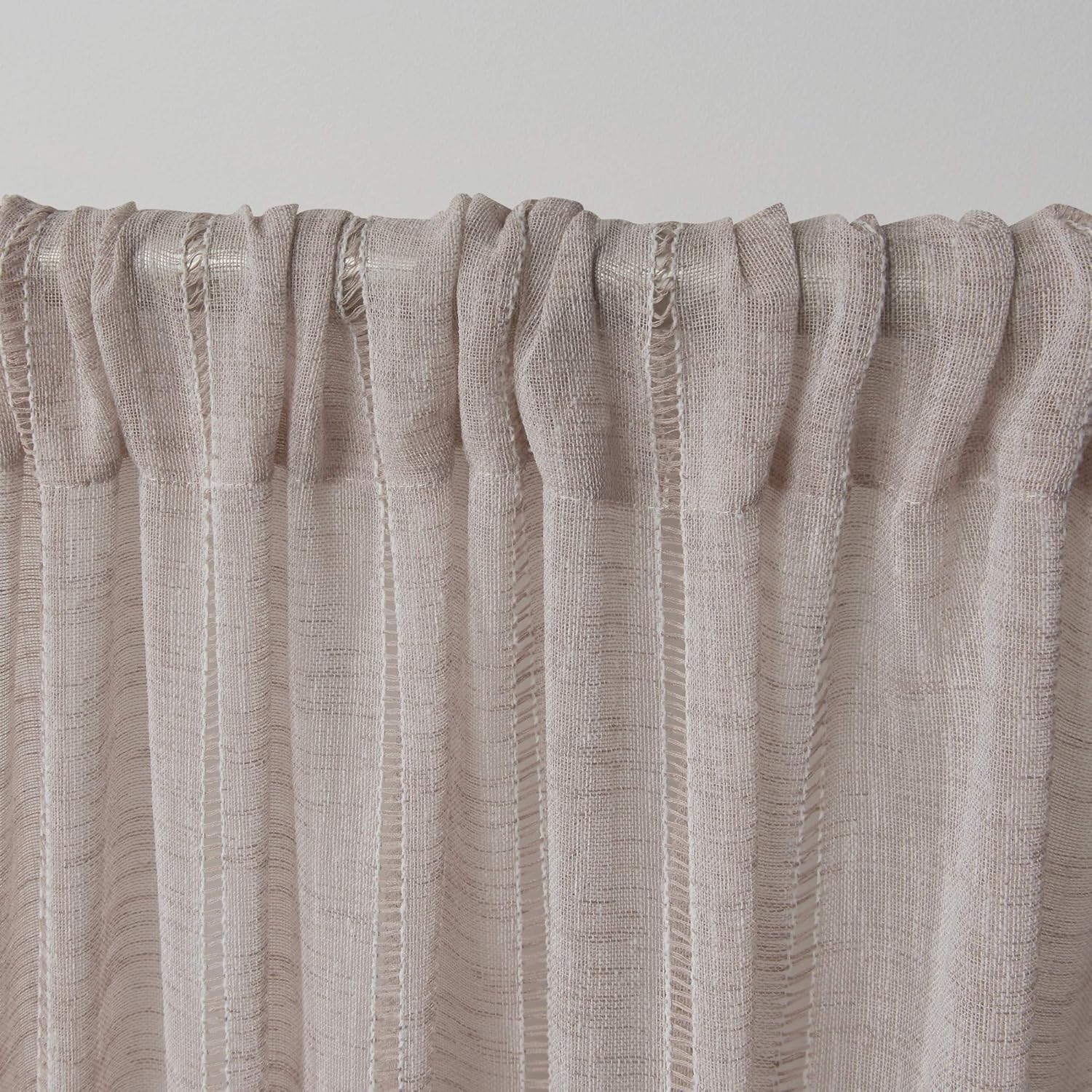 Hemstitch Sheer Rod Pocket Top Panel Pair, Blush, 54x84, 2 Piece