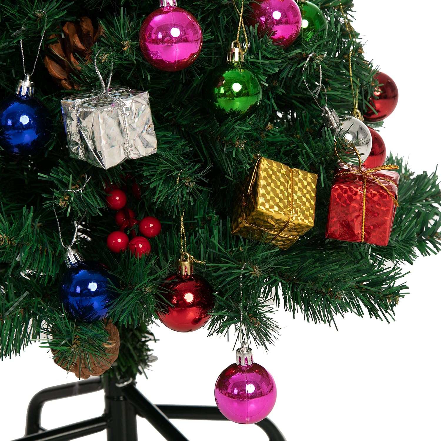 Joiedomi DIY Christmas Tree 2.5FT with Decorating Kits and 100Counts of String Lights, Prelit Artificial Christmas Tree Decorations for Outdoor/Indoor Decor