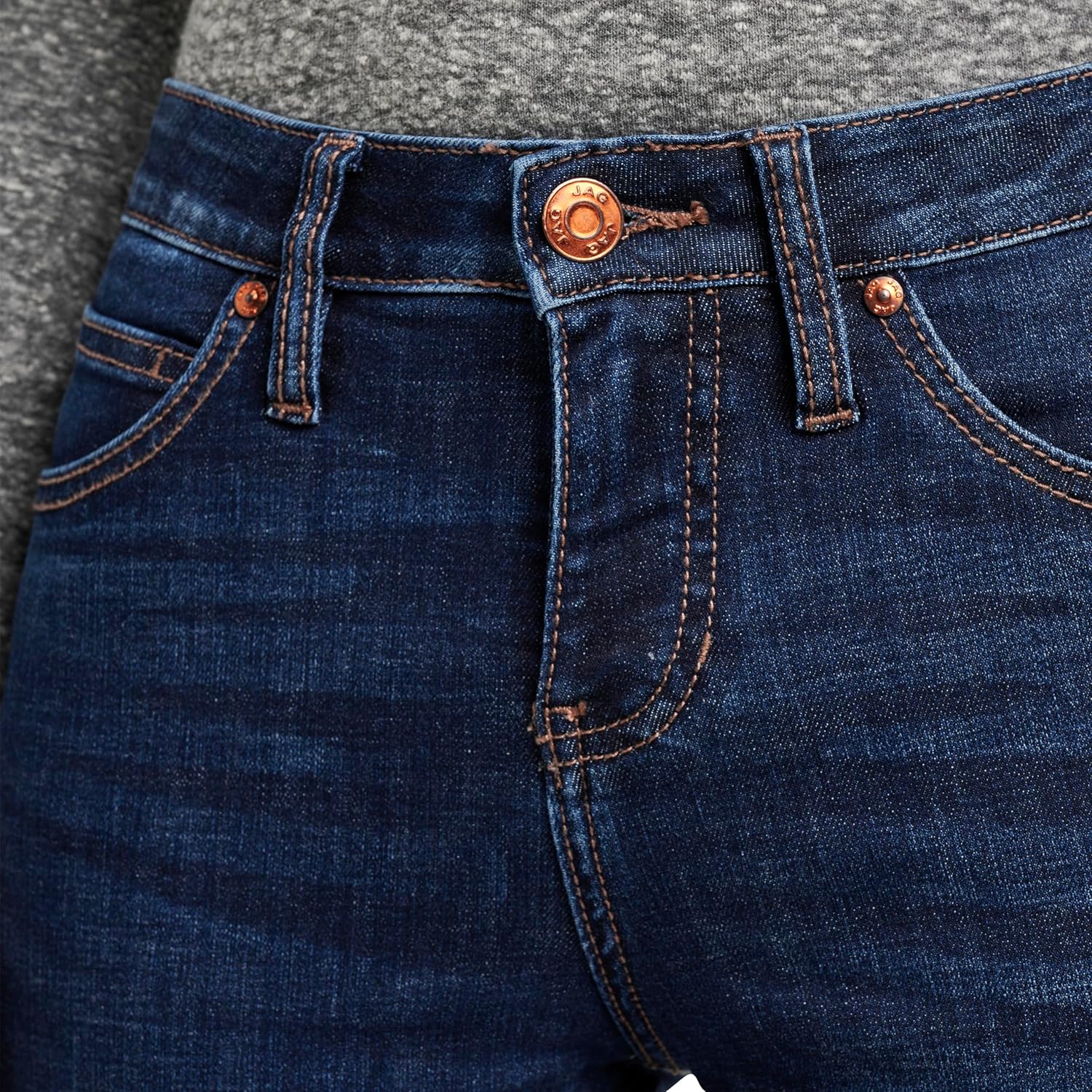 JAG Women's Carter Mid Rise Girlfriend Jeans, Mid Vintage