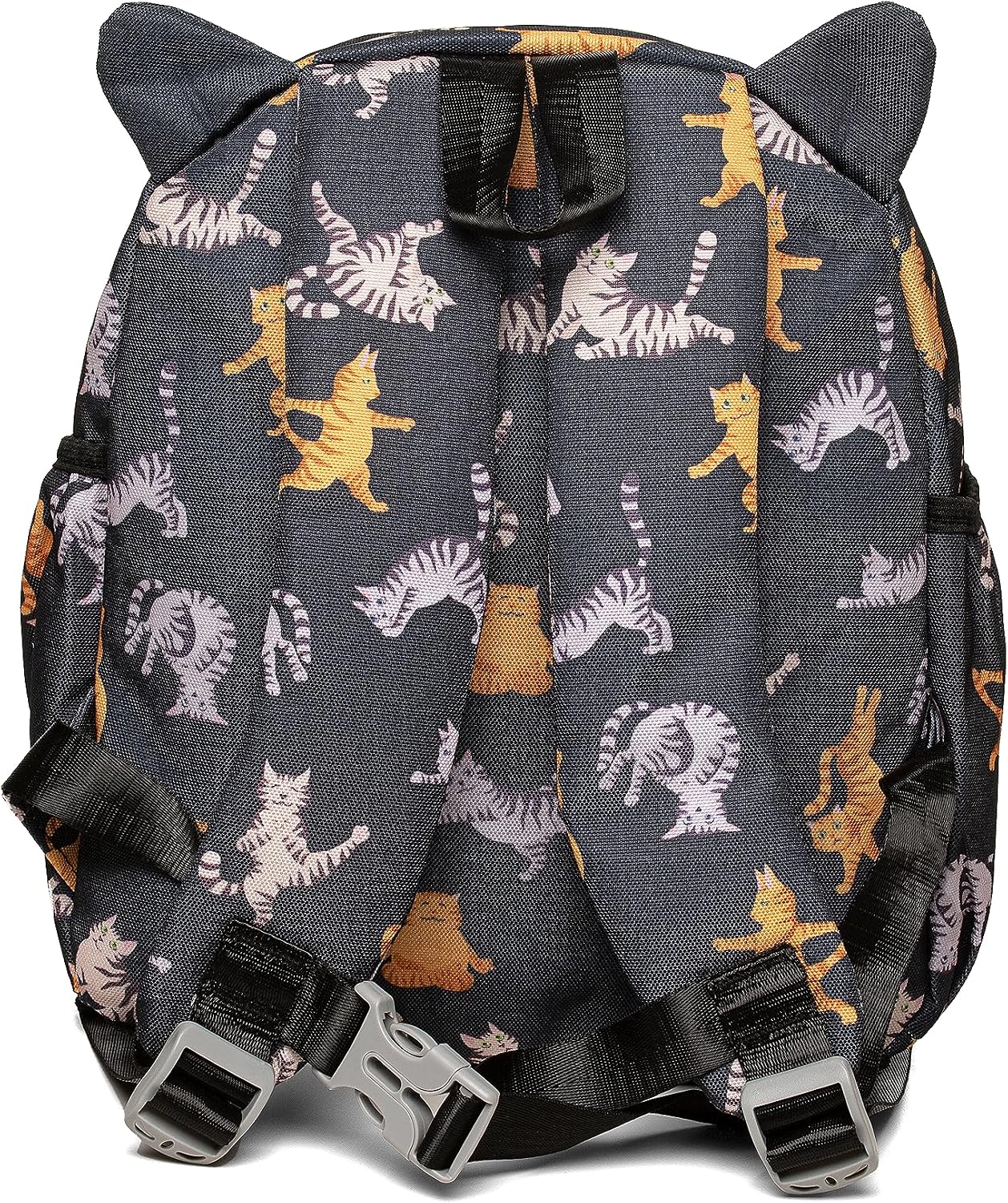 Cute Cartoon Mini Kids Backpack - 12-Inch Adventure for Toddler Boys Girls, Perfect for School & Play, Padded Straps (Yoga Cat Black)