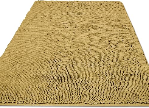 Miniatura 185 de Yeaban Alfombras de baño gris oscuro – Gruesas alfombras de baño de chenilla | Alfombras de baño absorbentes y lavables antideslizantes, alfombras