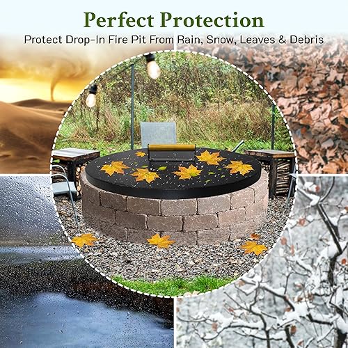 Miniatura 8 de Tapa redonda para hoguera de 30 pulgadas para interior de hasta 28 pulgadas, tapa de chimenea de gas para tapa de cubierta de chimenea al aire