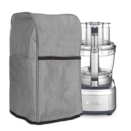 Crutello Food Processor Cover with Storage Pockets for Medium Elemental 8-13 Cup Processor