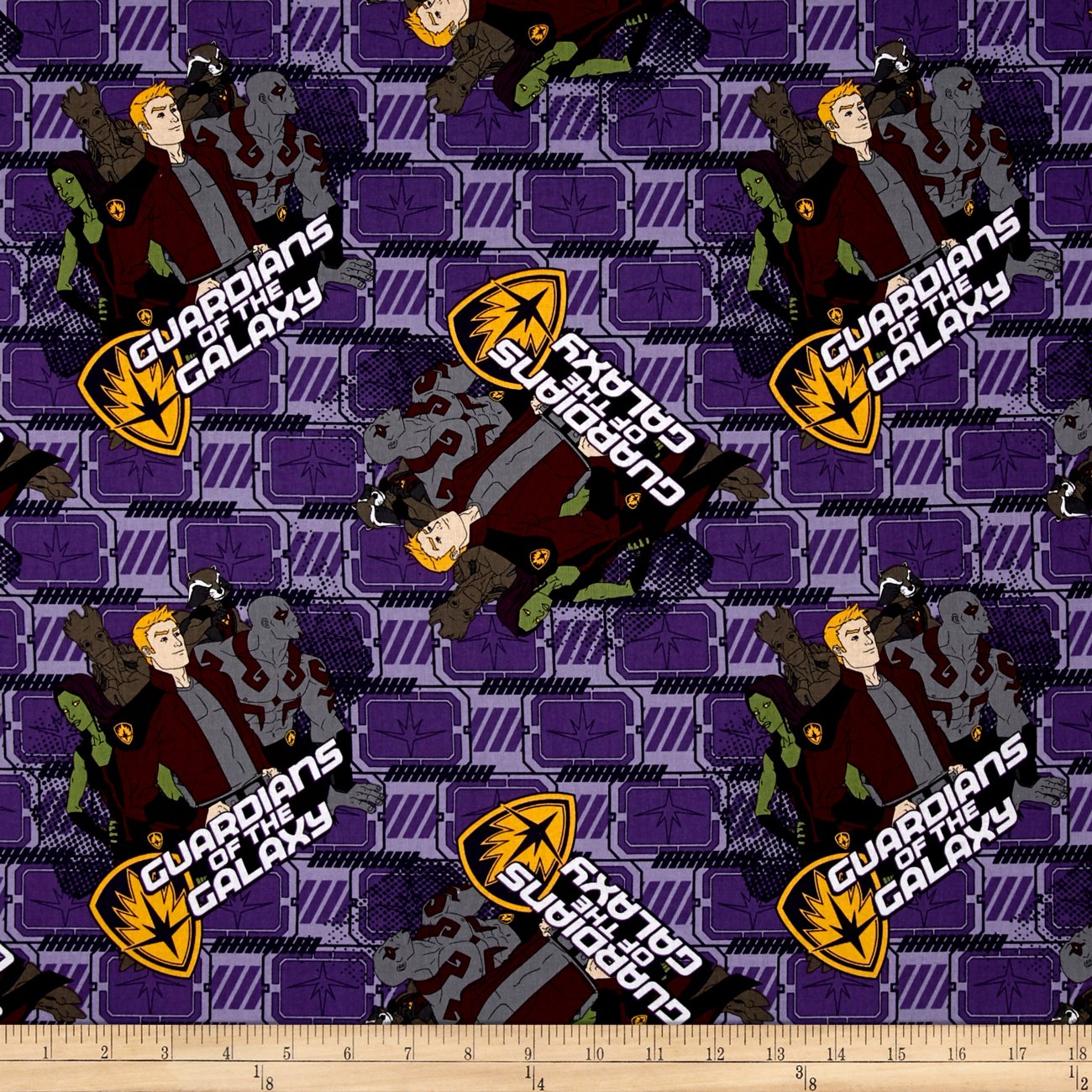 E. E. Schenck 0427281 Marvel Guardians of the Galaxy Pack Quilt Fabric By The Yard, Purple