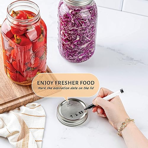 Miniatura 4 de kitchentoolz Tarros de masa madre de boca ancha de medio galón – Tarros de vidrio de 64 onzas con tapas herméticas – Perfecto para fermentar,