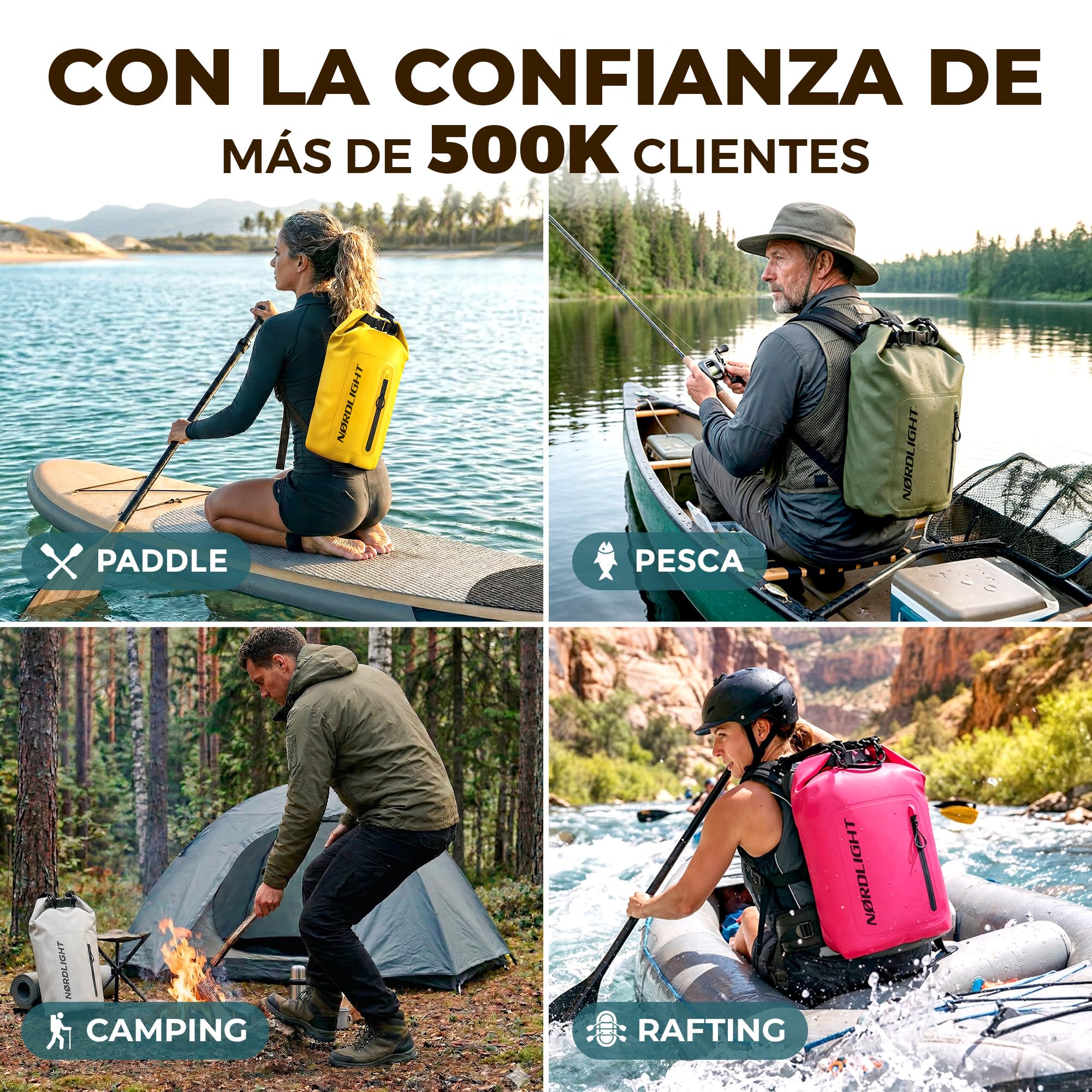 Nordlight Bolsa Estanca Impermeable + Funda para Móvil, Cierre Enrollable, Correa para Hombro | Drybag Mochila Impermeable Saco Estanco Bolsa de Transporte Náutica | Playa Sup - Amarillo, 30 litros