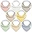 KeaBabies 8-Pack Bandana Bibs for Baby Girls, Boys - Organic Cotton Baby Bibs for Drooling & Teething Newborn, Toddler, Infant 0-36 months, Extra Soft, Absorbent Cloth with Snaps (Dawn/Quin)