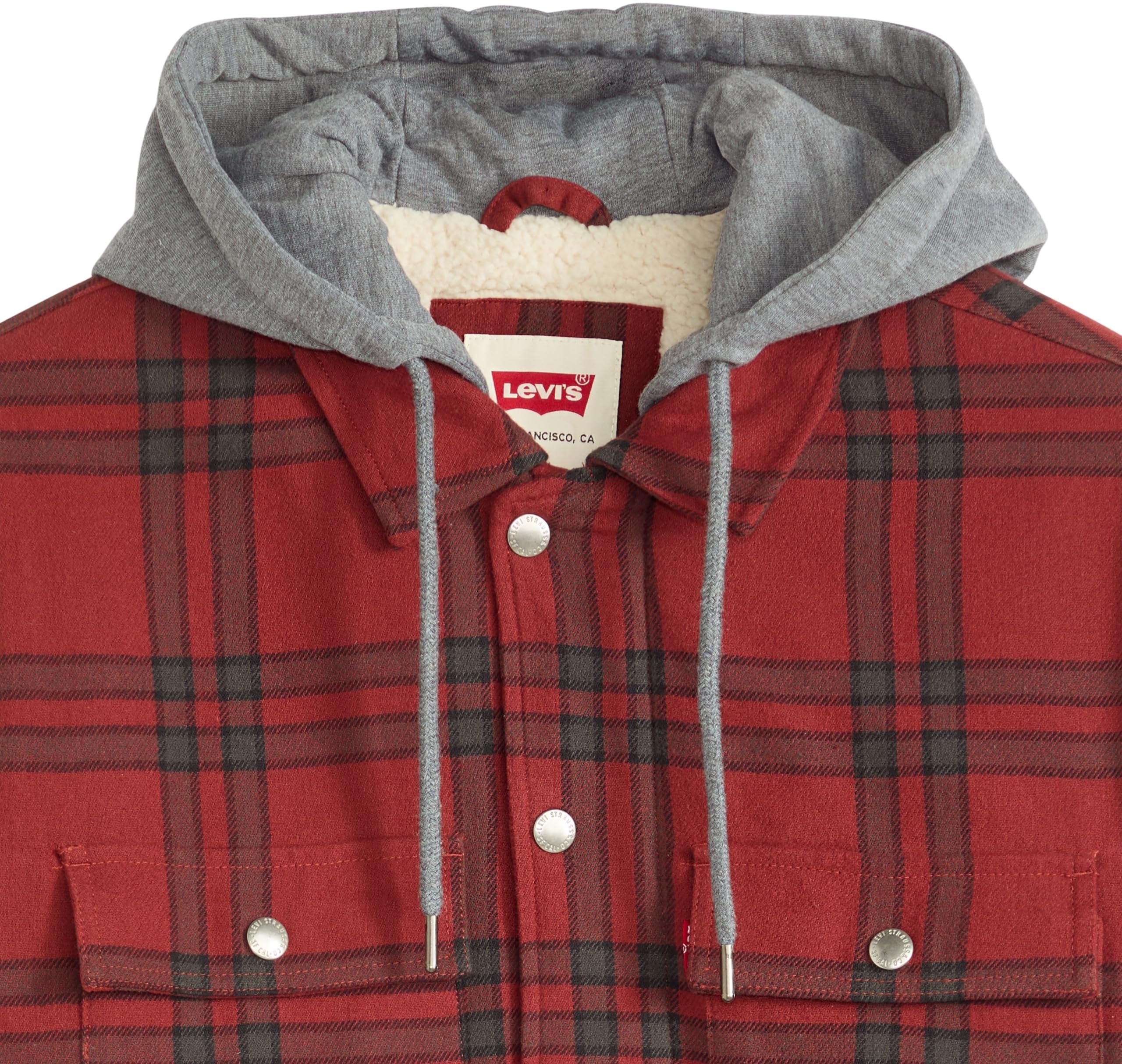 Levi's Hombre Cazadora Francisco Sherpa Flannel con cremallera, Standard Fit