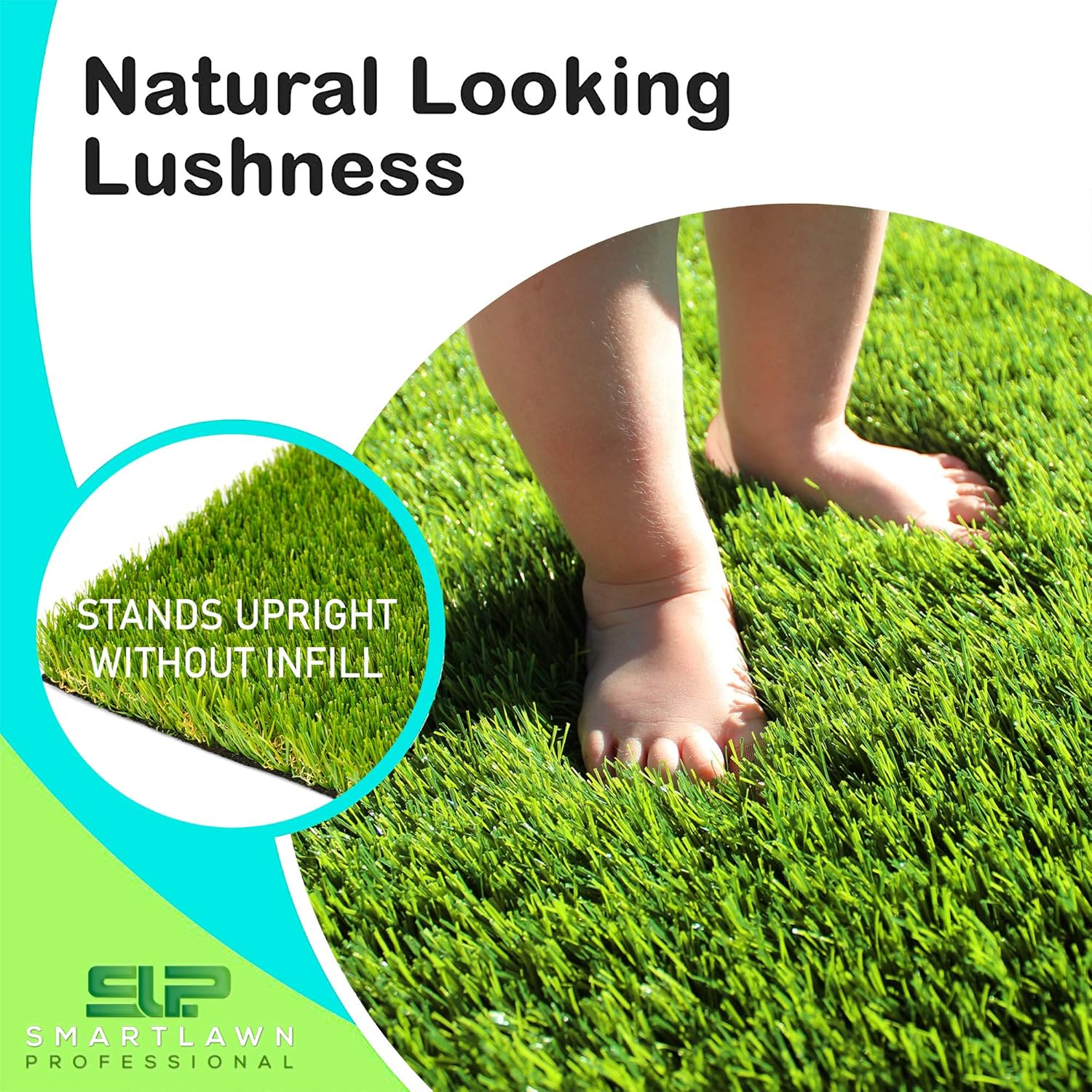 Realistic Artificial Grass Rug, 4'X6' Carpets for Indoor and Outdoor Use, 1.25" Pile Height Soft and Lush Natural Looking Synthetic Mats