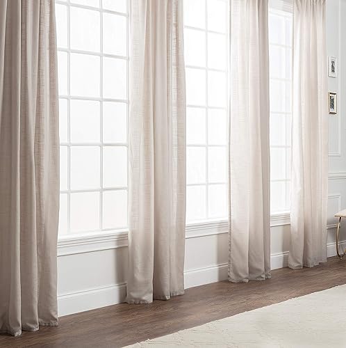 Chanasya Cortinas semitraslúcidas con textura suave de alta calidad para ventana, sala de estar, dormitorio, cocina, oficina, cortinas de privacidad