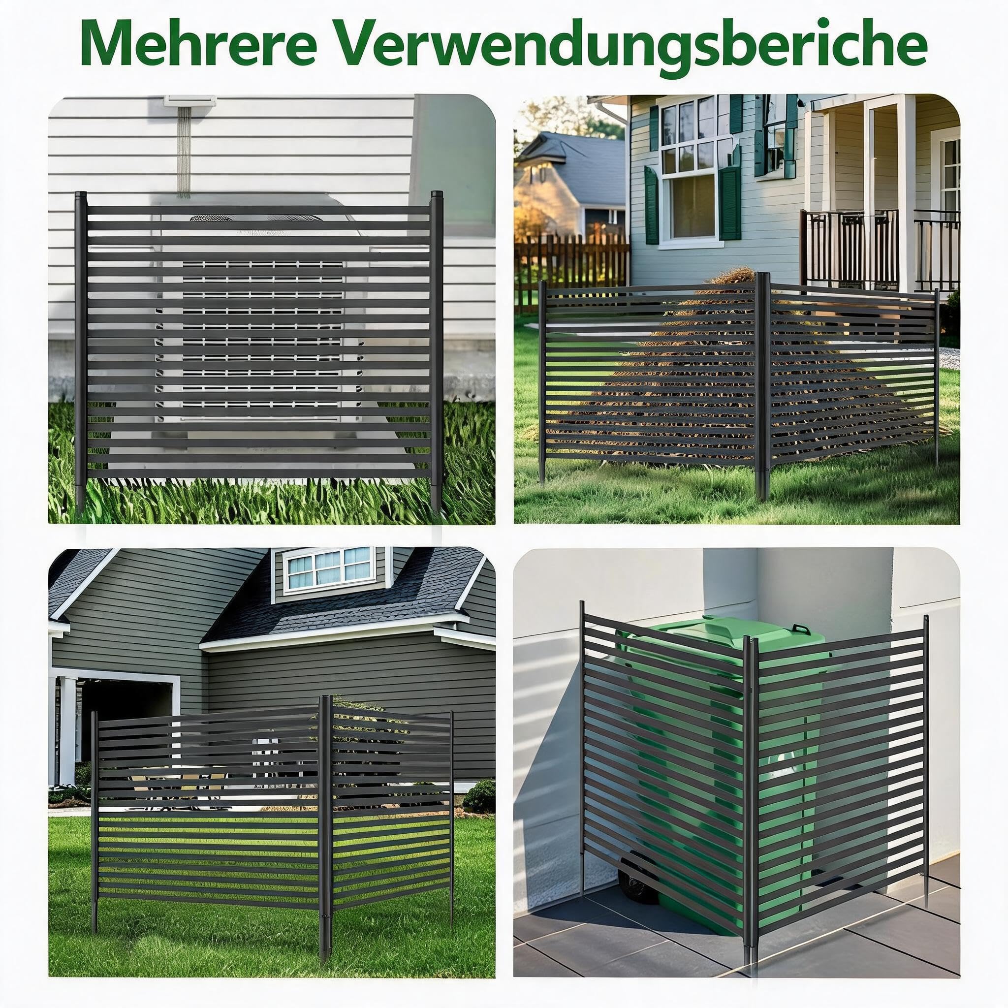 Zstar Metall Gartenzaun Set 3-teilig Rostfrei Dekorativ