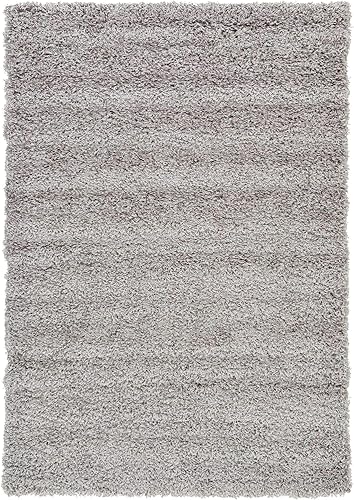 Miniatura 14 de Unique Loom Solid Shag Collection - Alfombra rectangular (4 pies 1 pulgada x 6 pies 1 pulgada, color gris nube)