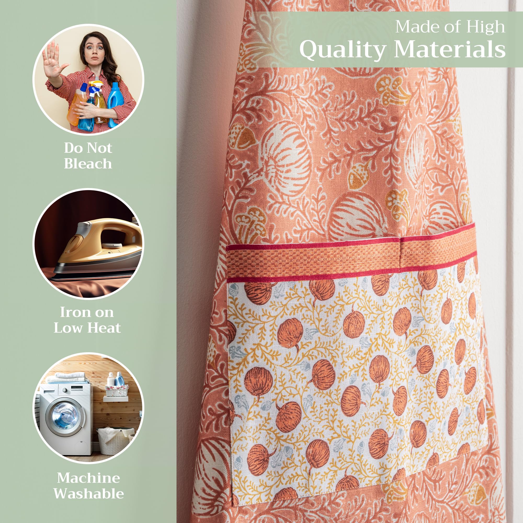 Maison d' Hermine 100% Cotton Apron for women with Pocket Kitchen Chef Autumn Apron for Men Cooking Gardening Server Waitress Maid - Image 3
