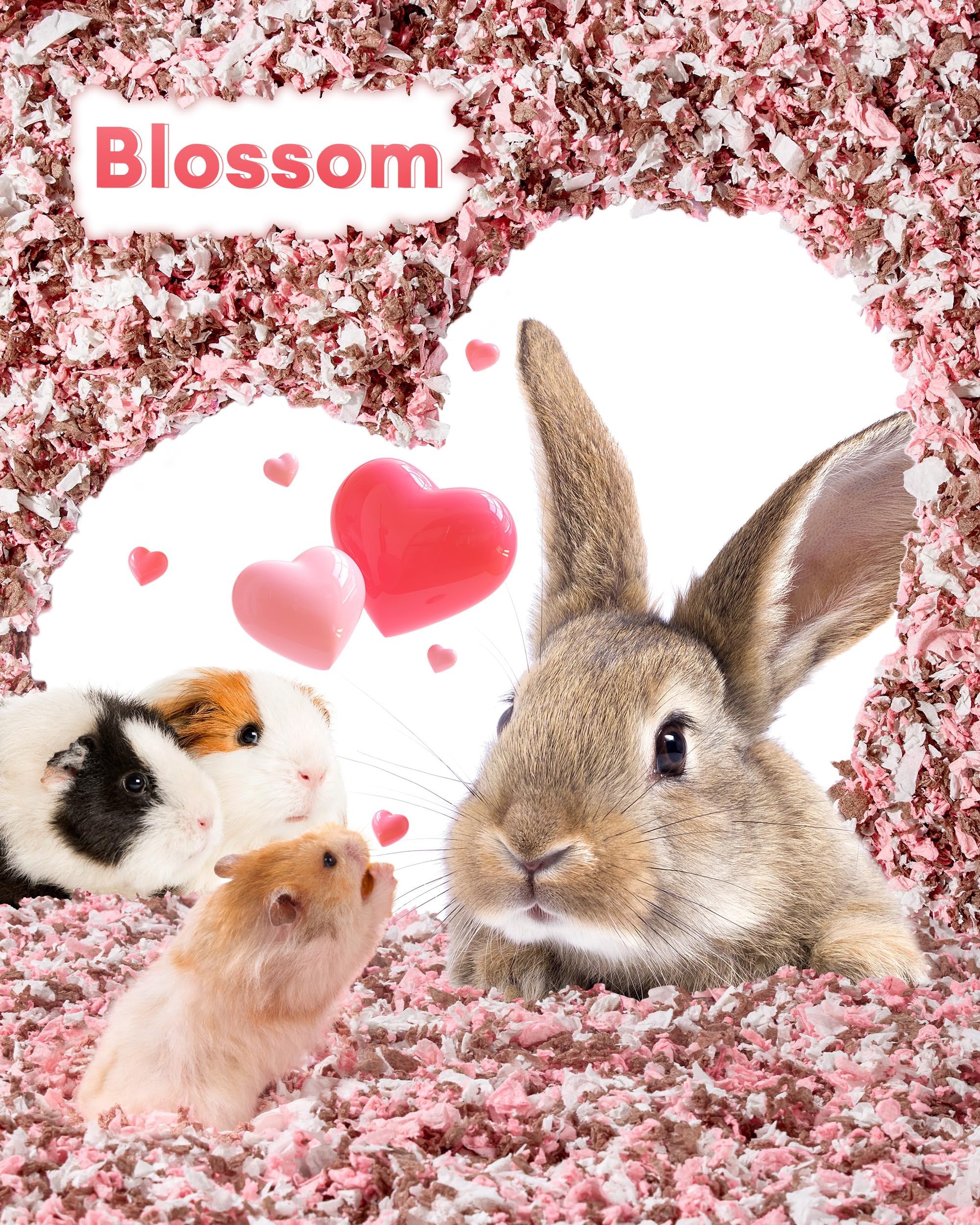 BUCATSTATE Biancheria da letto per criceti, 70 l, 99% in carta anti-polvere, controllo degli odori, comoda lettiera per piccoli animali per conigli, ratti, criceti nani siriani, gerbilli (fiori)