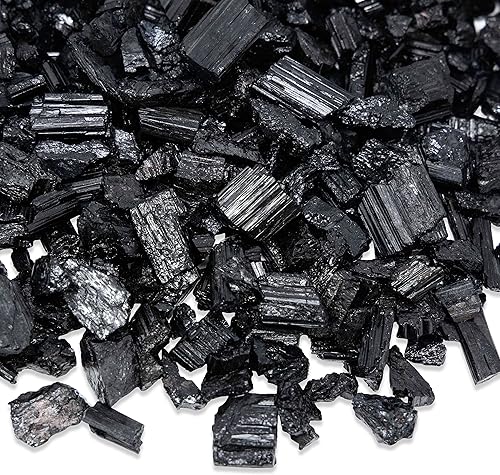 Miniatura 5 de Cristales de turmalina negra de 1 libra, piedras naturales crudas y ásperas, piezas pequeñas, energía curativa y purificadora de Good Vibes para