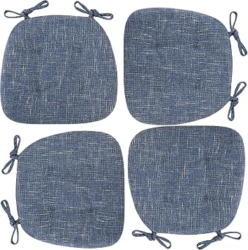 Chair Cushion Dining Chair 17x16x14 inch Pads with Ties Super Soft Kitchen Chair Cushions Bar Stool Cushions with Non-Slip Bottom Chair Cushion PadsA,4PCS_17X16X14INCH/43X41X35CM
