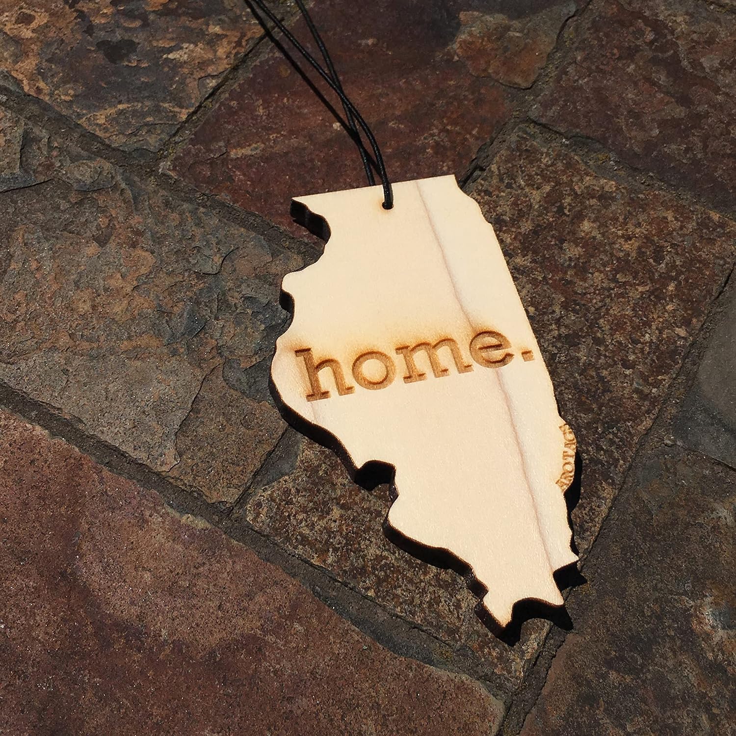 Arotags Illinois Wooden Car Air Freshener - Long Lasting Backwoods Birch Scent Diffuses for 365+ Days - Includes Hanging Mirror Diffuser and Fragrance Oil - 100% American Made