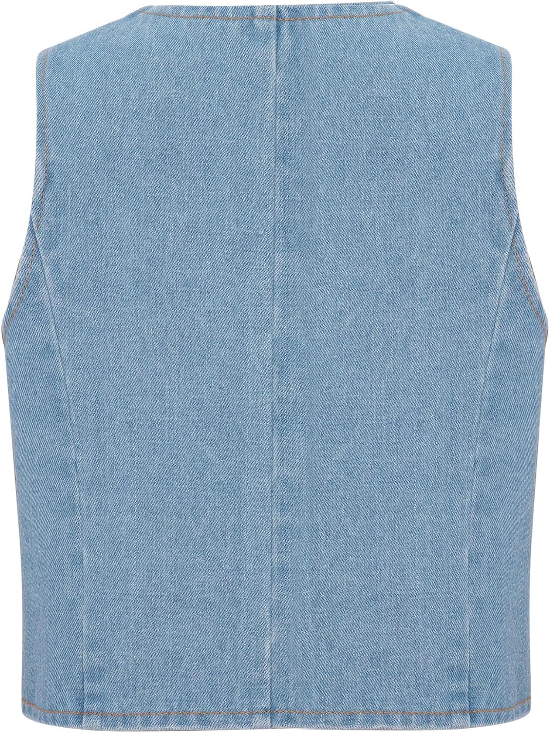 Kids Girls Rhinestone Stars Denim Jacket Vest V Neck Button Sleeveless Asymmetrical Jeans Waistcoat Outerwear