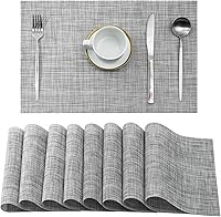 Vista 38 de Leetaltree - Manteles individuales, resistentes al calor, antideslizantes, para mesa de comedor, lavables, duraderos, tejido de PVC