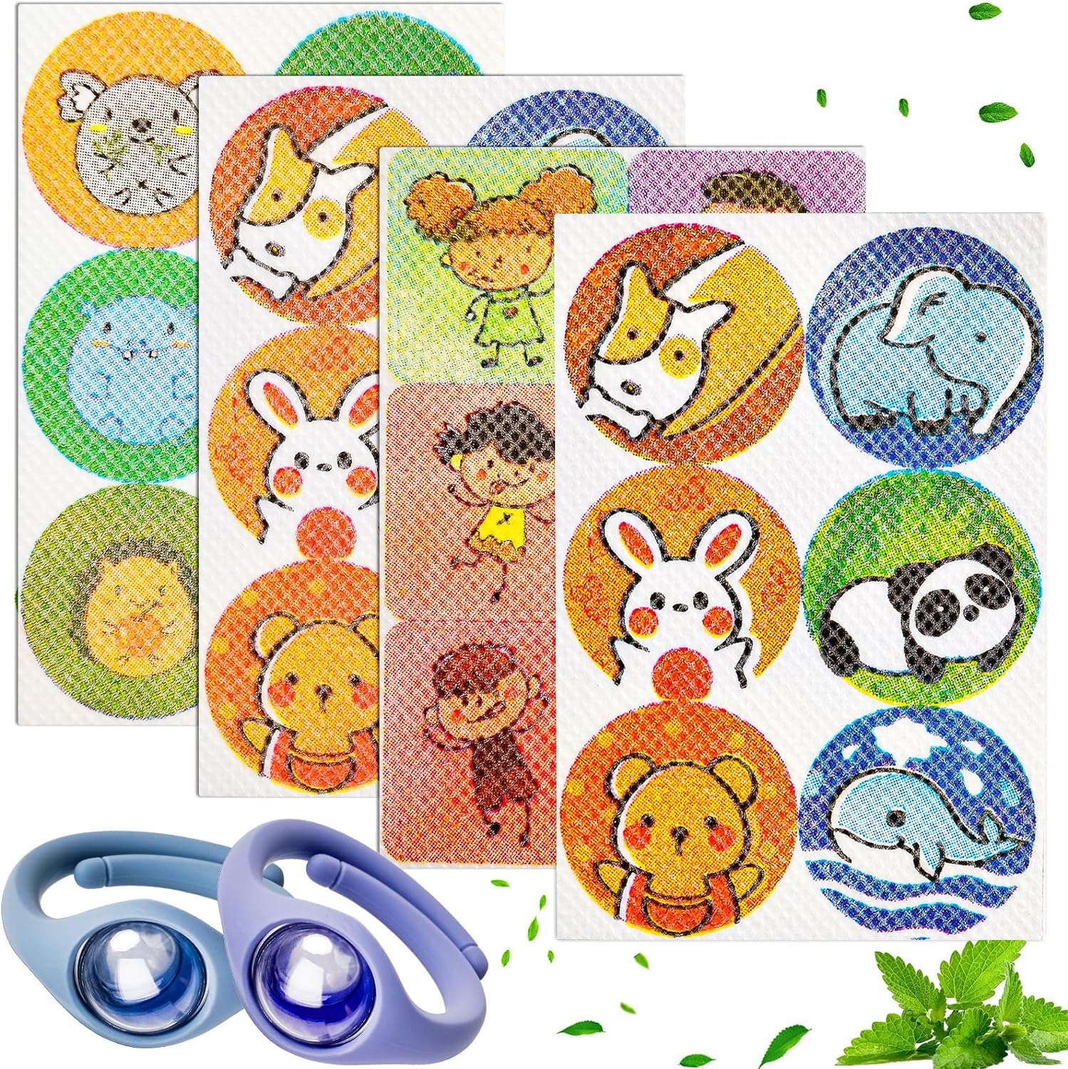 144Pcs Mosquito Repellent Patches, Cartoon Mosquito Repellent Patches, Small Stickers to Repel Bugs and Insects for Kids Adults Indoor Hiking Camping