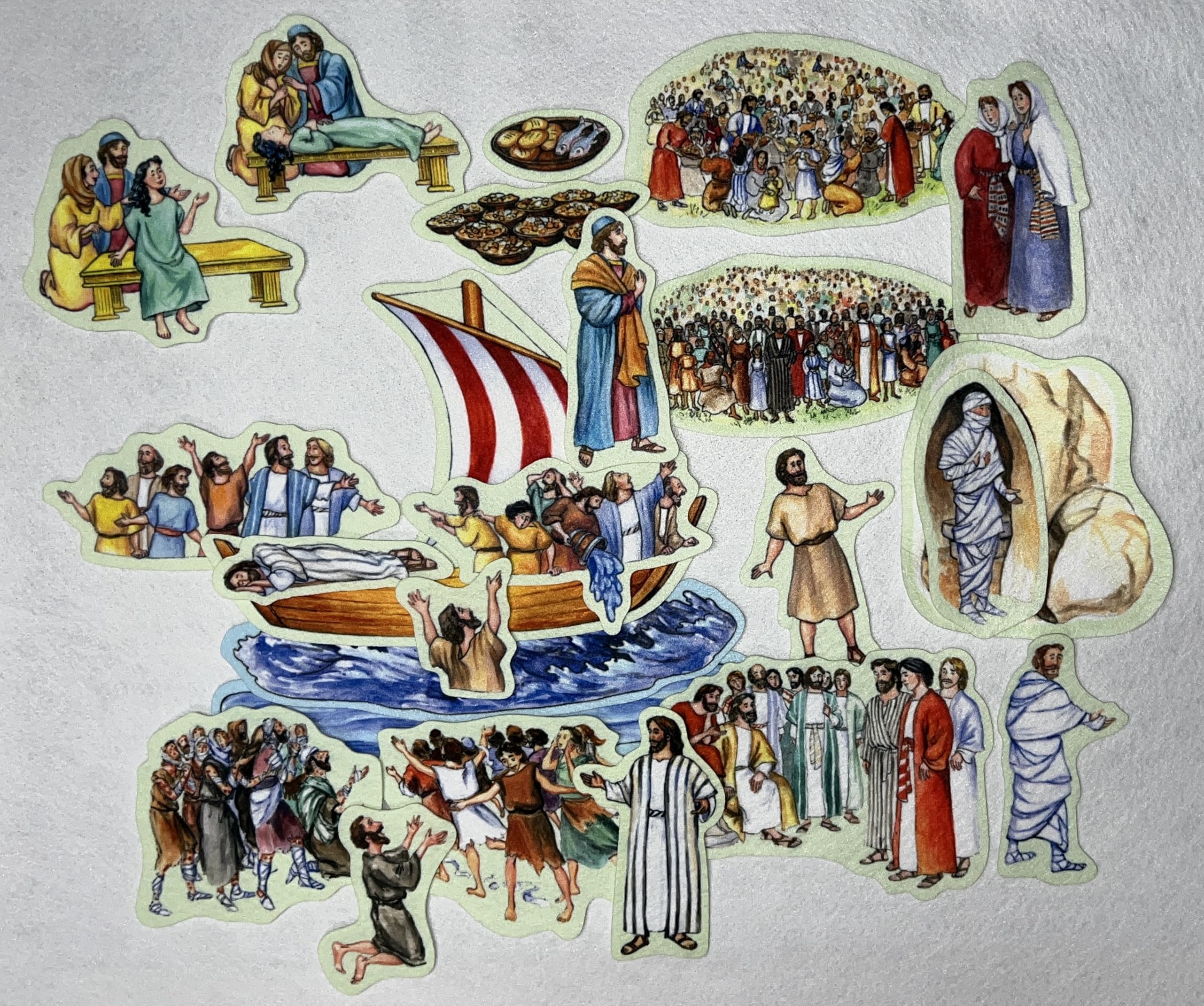 The Miracles of Jesus Felt Figures for Flannel Board Bible Stories-precut