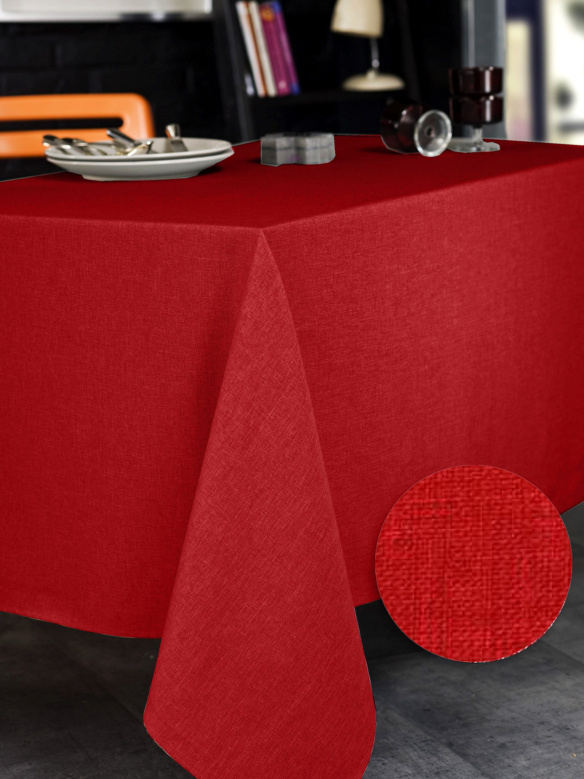 CALITEX 3372360502904 Rectangular Polyester Tablecloth, polyester, cerise, 250x150 cm