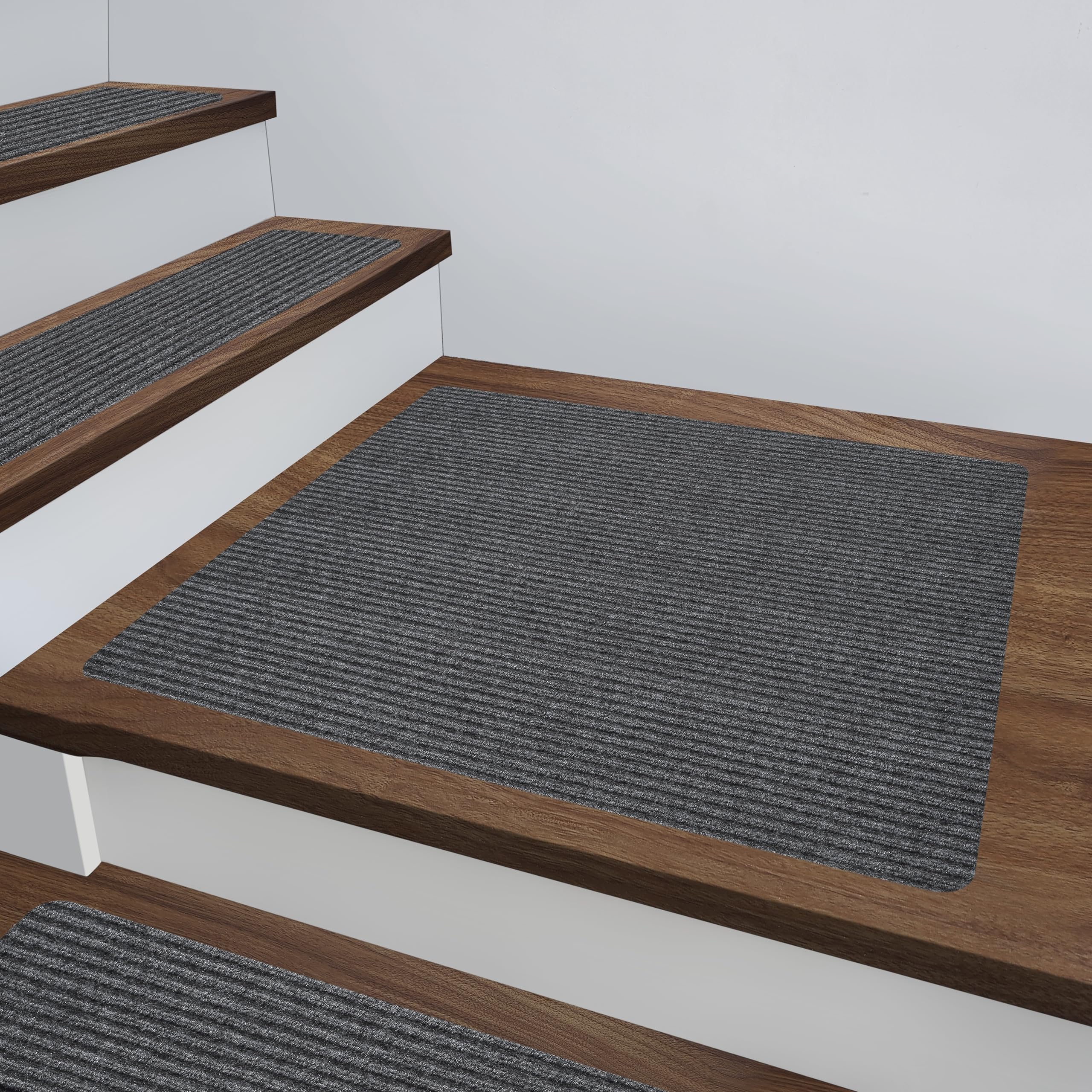 MBIGM Non-Slip Carpet Stair Tread Mat 30" x 30" Landing Rug-Matching Mat Non-Skid Safety Rug Slip Resistant - Gray