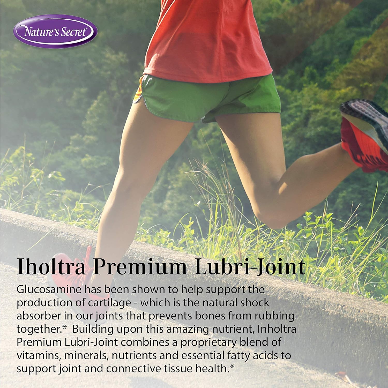 Nature's Secret Inholtra Premium Lubri-Joint - Connective Tissue and Joint Supplements for Men and Women with Vitamin C, D & E, Omega Fatty Acids, Glucosamine and Chondroitin - 120 Liquid Soft-Gels