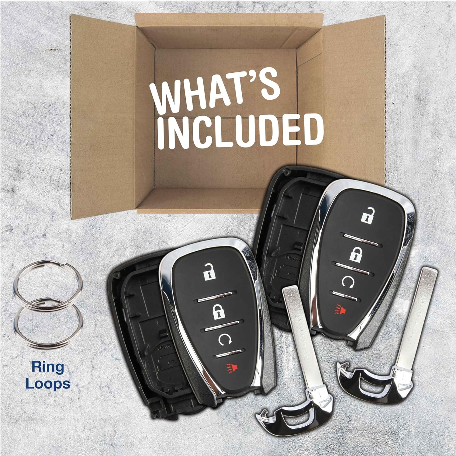 2X Keyless Option Remote Start 4btn Key Fob Shell Case for GMC Chevrolet (HYQ4EA)