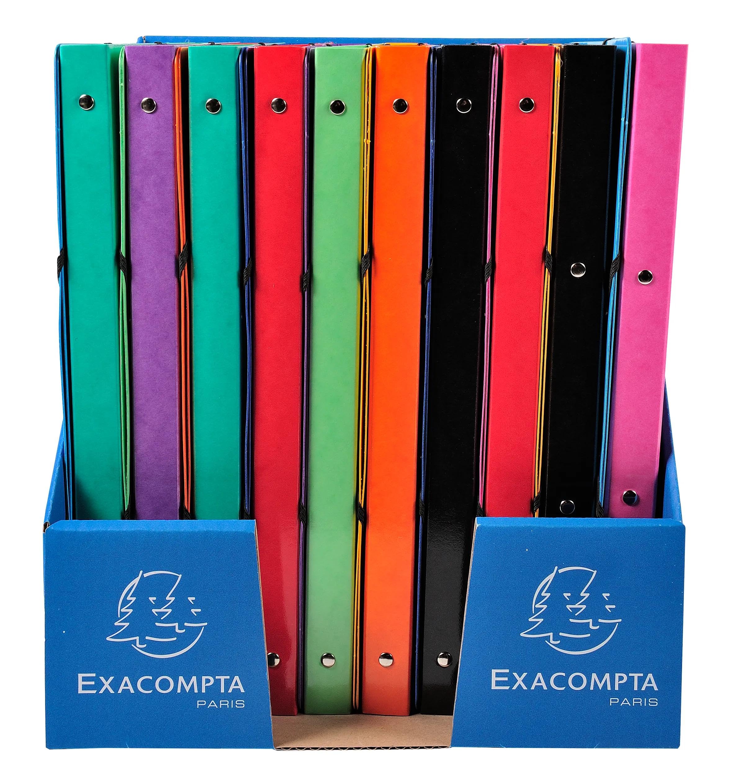 Exacompta 20 raccoglitori cartoncino lucido A4 4 anelli assortiti