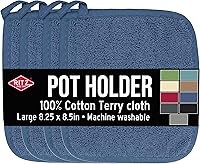 Vista 16 de RITZ Agarradera de olla y salvamanteles de rizo: Resistente al calor sin igual, duradera 100% algodón – Diseñado ergonómicamente para un agarre