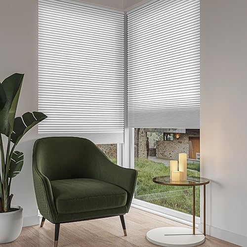 Miniatura 7 de Moonice Persianas celulares inalámbricas con filtro de luz para puerta de ventanas, persianas personalizadas de panal de abeja para el hogar,