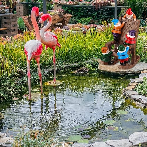 Miniatura 3 de ZJ Whoest Estatua de gnomos de jardín, divertida estatua de jardín de gnomo, arte de jardín al aire libre para decoración de jardín, estatua al aire