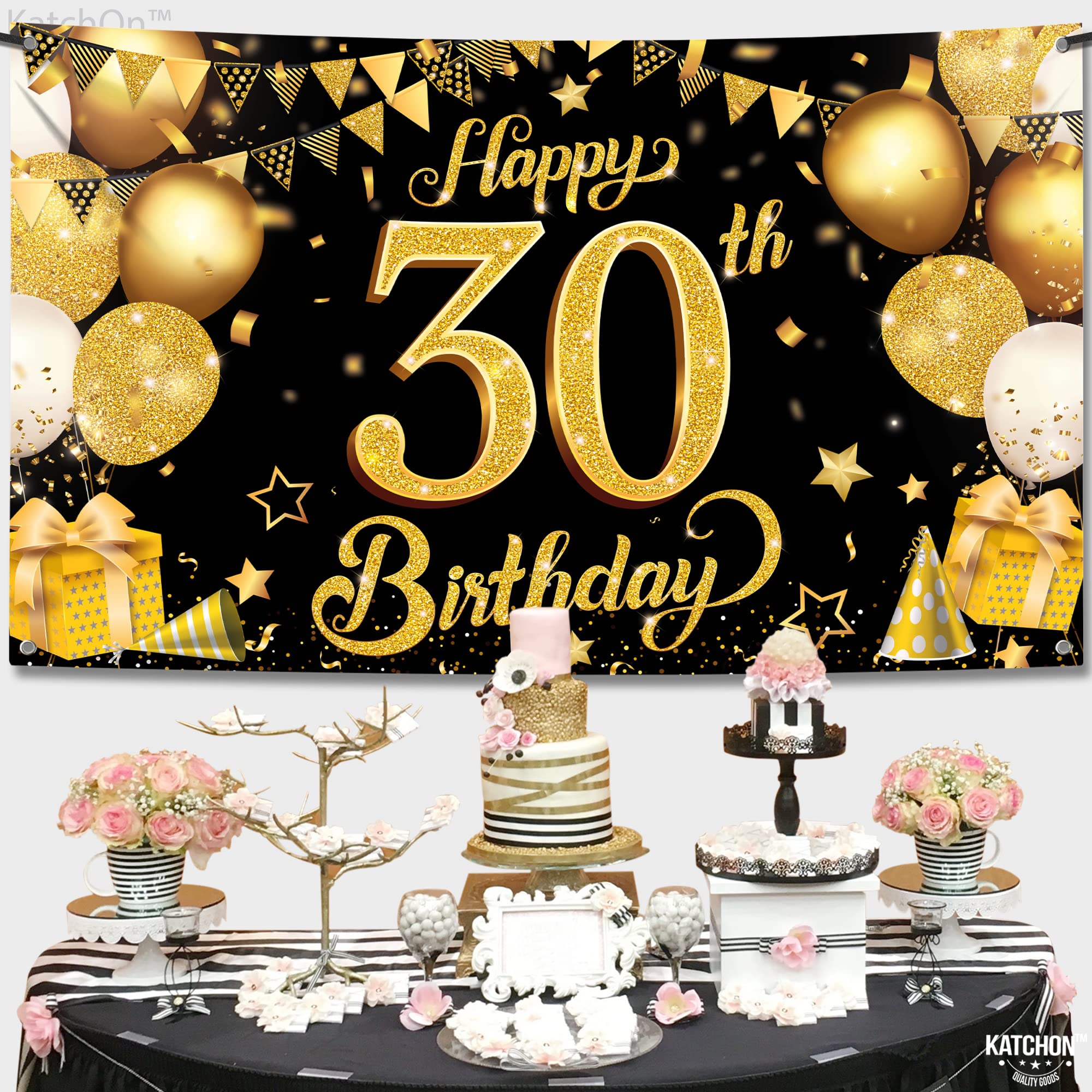 Happy 30th Birthday Yard Banner – 180x110 Cm, Polyester, Für Innen & Außen