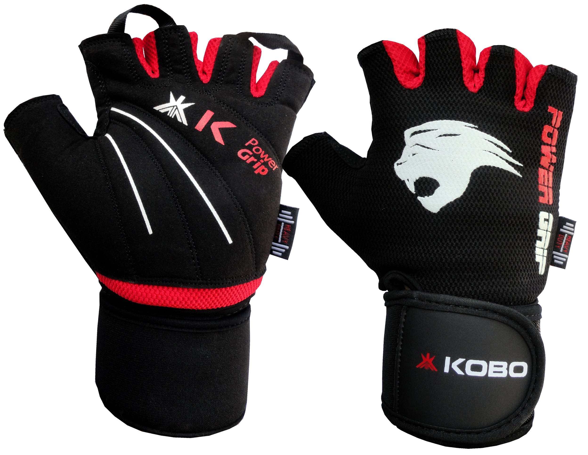 Kobo Weight Lifting Fitness Gym Gloves with Wrist Support