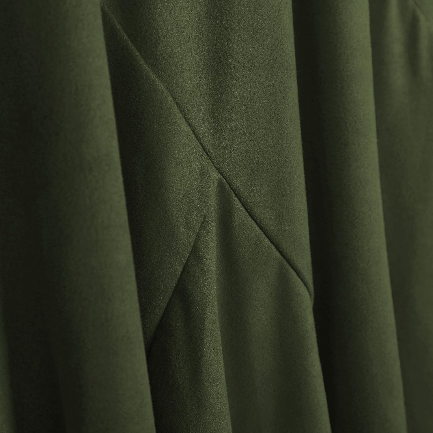 EXCHIC Women's Elegant Ankle Length Ruffle Hem Elastic Waist Suede Midi Skirt - Image 4